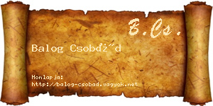 Balog Csobád névjegykártya