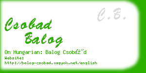 csobad balog business card